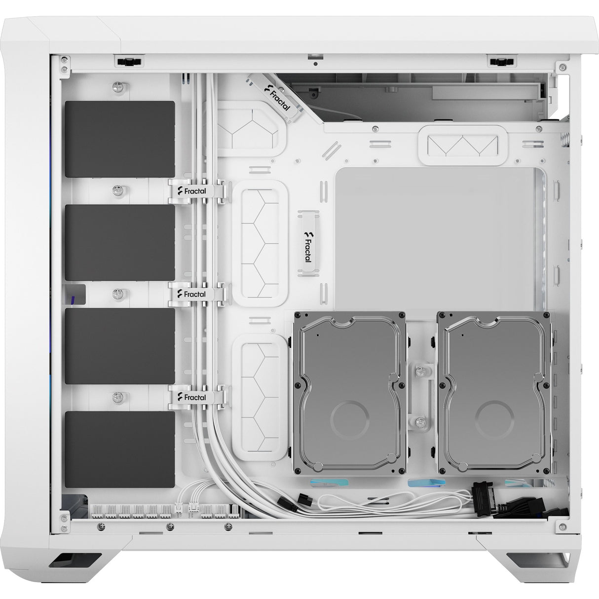 Fractal design torrent white rgb tg clear tint midi tower behuizing (wit | 2x usb-a | 1x usb-c | rgb | window)