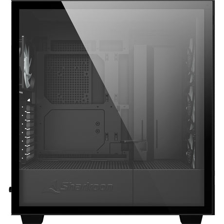 Sharkoon rebel c50 black rgb midi tower behuizing (zwart | 2x usb-a | 1x usb-c | rgb | tempered glass)