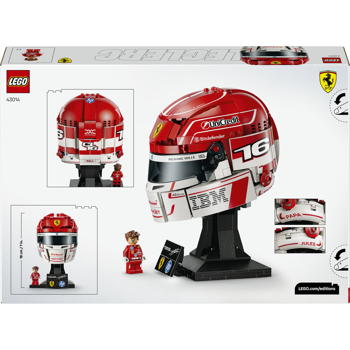 Lego editions - scuderia ferrari hp helm van charles leclerc constructiespeelgoed (43014, retail)