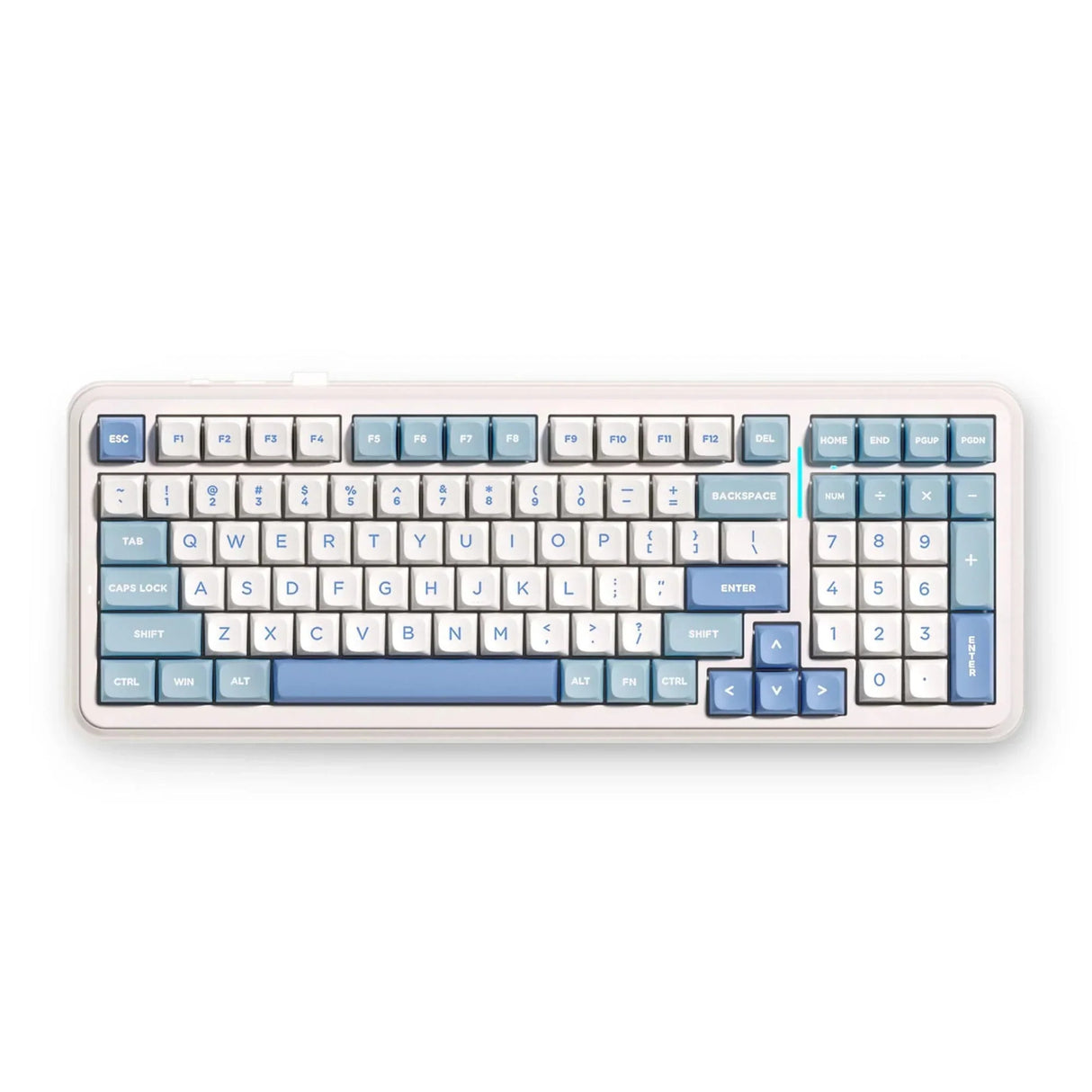 Mchose k99 v2 wireless gasket mount mechanical keyboard (wit, us lay-out (qwerty), kailh box icy creamsicle, 99%, rgb, pbt keycaps, hot-swap, 2.4 ghz | bluetooth | usb-c)