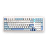 Mchose k99 v2 wireless gasket mount mechanical keyboard (wit, us lay-out (qwerty), kailh box icy creamsicle, 99%, rgb, pbt keycaps, hot-swap, 2.4 ghz | bluetooth | usb-c)