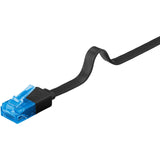 Goobay cat 6a flat patch cable u utp, 5 meter kabel (zwart blauw)