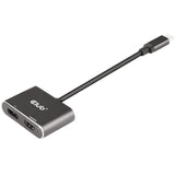 Club 3d usb-c (dp alt-mode) naar displayport + hdmi hub (zwart)