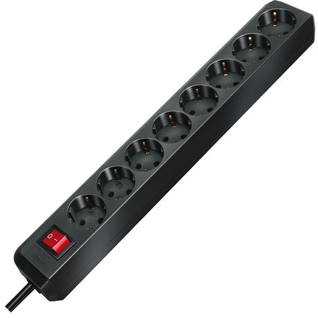 Brennenstuhl eco-line stekkerdoos 8x stekkerdoos (zwart, 1159300018, voor 8 stekkers)