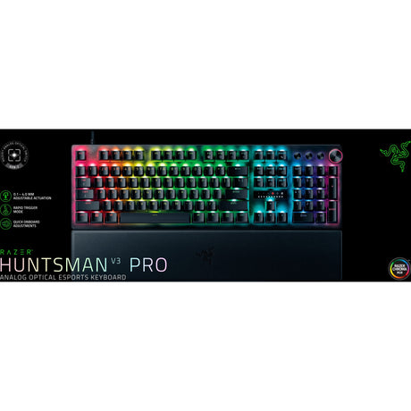 Razer huntsman v3 pro rgb mechanisch gaming toetsenbord (zwart, us lay-out (qwerty), analog optical gen 2, 100%, double-shot pbt)