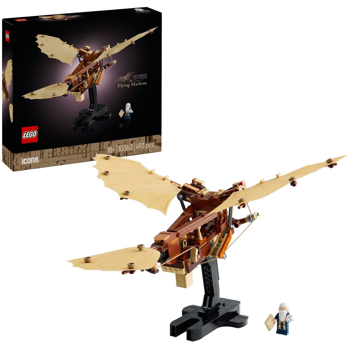 Lego icons de vliegmachine van leonardo da vinci - 10363