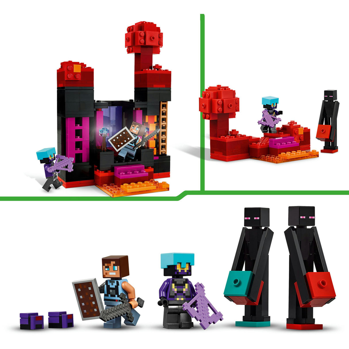 Lego minecraft 2in1 de enderman toren speelgoed voor kinderen - 21279