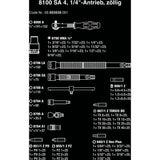 Wera 8100 sa 4 zyklop speed ratelset, 1 4 gereedschapsset (zwart groen, 41-delig, speedratel met draaibare kop)