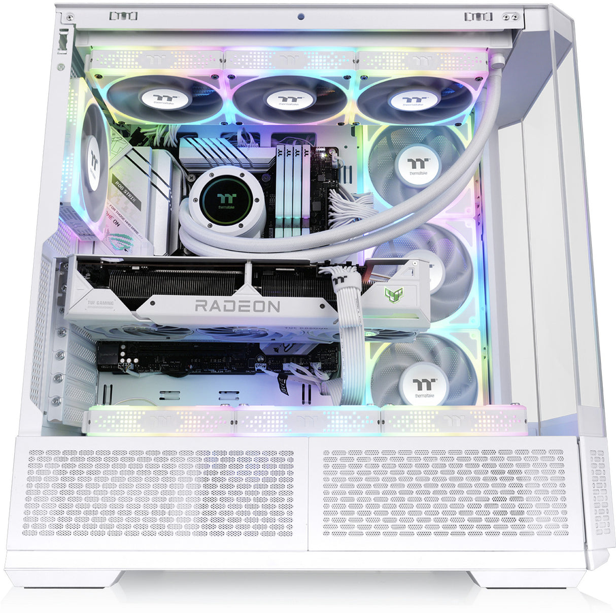 Thermaltake view 370 tg argb snow midi tower behuizing (wit | 2x usb-a | 1x usb-c | rgb | tempered glass)