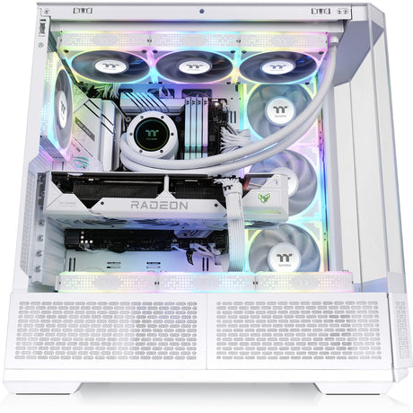 Thermaltake view 370 tg argb snow midi tower behuizing (wit | 2x usb-a | 1x usb-c | rgb | tempered glass)