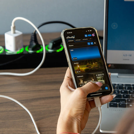 Shelly power strip gen4 4-voudige stekkerdoos (zwart, 4x stekker, wifi, bluetooth, zigbee)