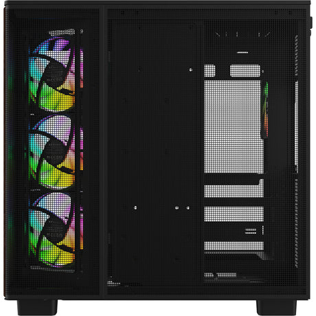 Thermaltake view 380 xl ws argb midi tower behuizing (zwart houtkleur | 2x usb-a | 1x usb-c | rgb | tempered glass)