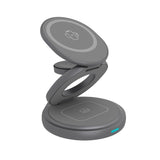 Icy box 3-in-1 opvouwbaar draadloos oplaadstation (antraciet, ib-sh101-ch)