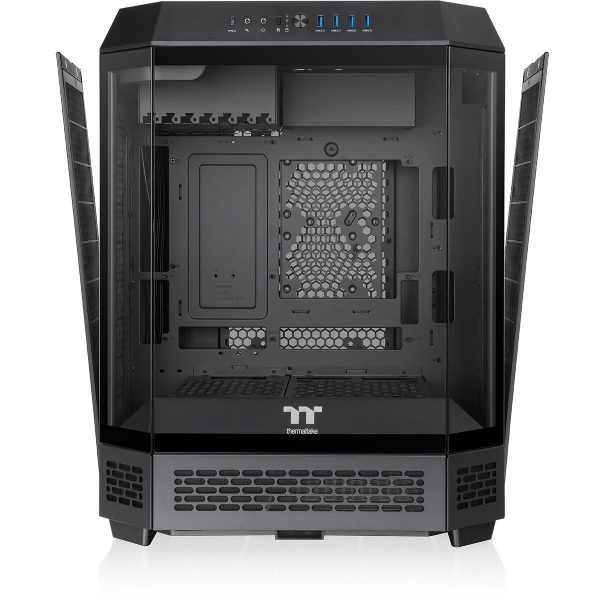 Thermaltake the tower 600 midi tower behuizing (zwart | 4x usb-a | 1x usb-c | tempered glass)