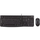 Logitech mk120 desktopset (zwart, eu lay-out (qwerty), rubberdome)