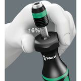 Wera serie 7400 kraftform instelbare momentschroevendraaier draaimomentsleutel (zwart groen, 1.2 tot 3.0 nm, met rapidaptor snelwisselhouder)