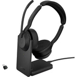 Jabra evolve2 55, incl. oplaadstandaard on-ear headset (zwart, stereo, uc, usb-c, link380c)