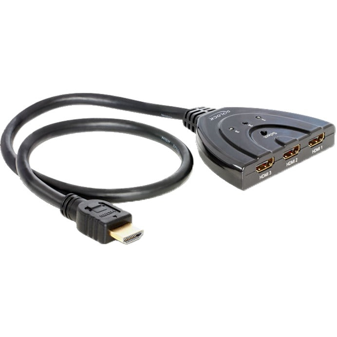 Delock 3x hdmi naar 1x hdmi switch (zwart, 60 centimeter)
