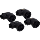 Alphacool eiszapfen 16 10mm screw-on nozzle 90° rotatable g1 4 verbinding (zwart, 4 stuks)