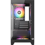 Xyz pc gear titanium view lite midi tower behuizing (zwart | 2x usb-a | tempered glass)