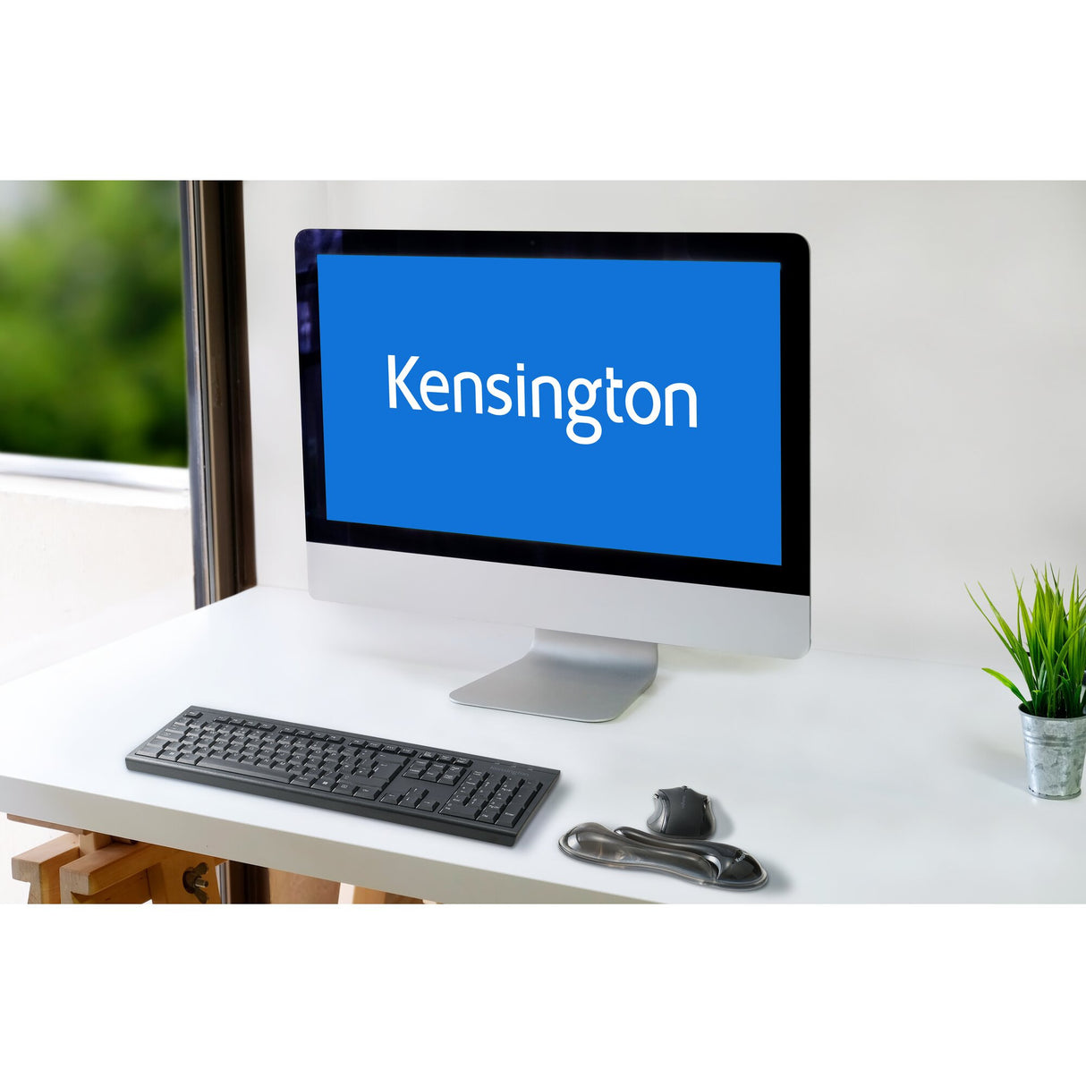 Kensington slim duo gel mouse trackball wrist rest polssteun (grijs zwart)