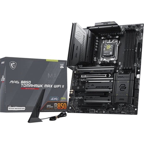 Msi mag b850 tomahawk max wifi ii socket am5 moederbord (zwart, 5gb-lan, wi-fi 7, bt, sound, atx)