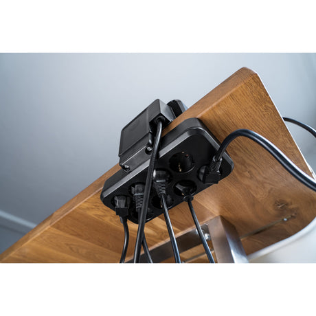 Brennenstuhl ®estilo duplex stekkerdoos met schakelaar en usb-c (stekkerblok met usb c power delivery voor snel opladen, 1x usb c en 1x usb a, 10x contactdozen, 2m kabel)
