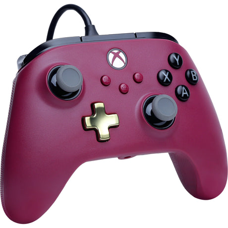 Powera advantage plus bedrade controller voor xbox series x|s - robijn (donkerrood, xbox series x|s, xbox one, pc)