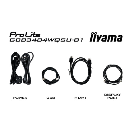 Iiyama g-master red eagle gcb3484wqsu-b1 34 curved ultrawide gaming monitor (zwart, 2x hdmi, displayport, 2x usb-a, usb-b, 2x usb-c, 180 hz)