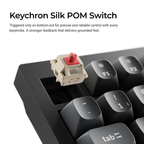 Keychron v6 ultra 8k wireless custom mechanical keyboard (zwart, us lay-out (qwerty), silk pom red, 100%, rgb, hot swap, 2.4 ghz | bluetooth 5.3 | usb-c)