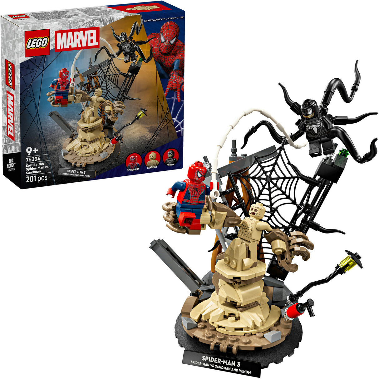 Lego marvel - ultieme strijd: spider-man vs. sandman constructiespeelgoed (76334)