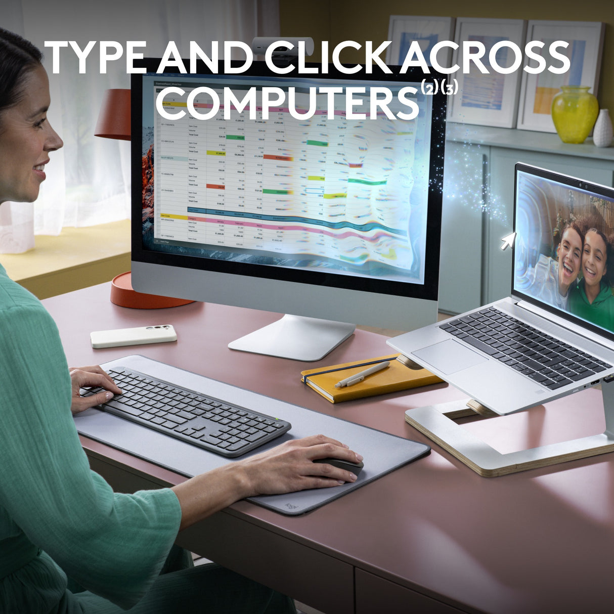 Logitech mk950 signature slim draadloze desktopset (grafiet, us-international lay-out (qwerty), 400 - 4000 dpi)