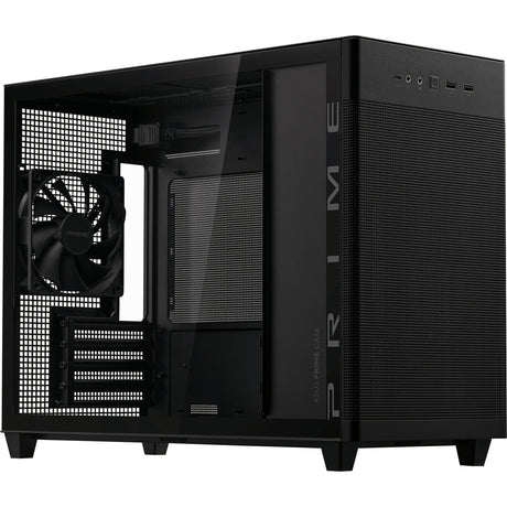 Asus prime ap201 mini tower behuizing (zwart | 2x usb-a | 1x usb-c | tempered glass)