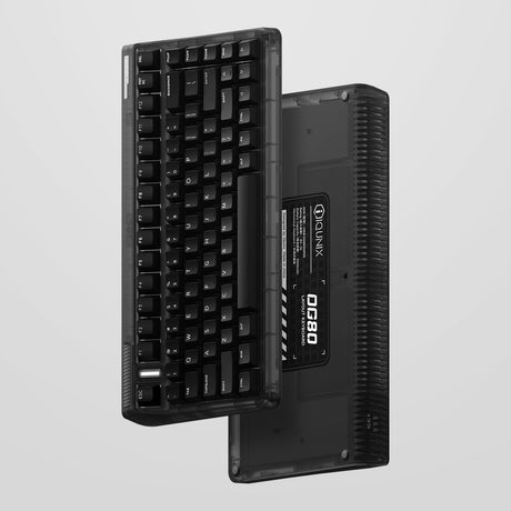Iqunix og80 dark side wireless mechanical keyboard (zwart, us lay-out (qwerty), gateron brown, 80% (tkl), rgb leds, hot-swappable, pbt, 2.4ghz | bluetooth 5.1 | usb-c)