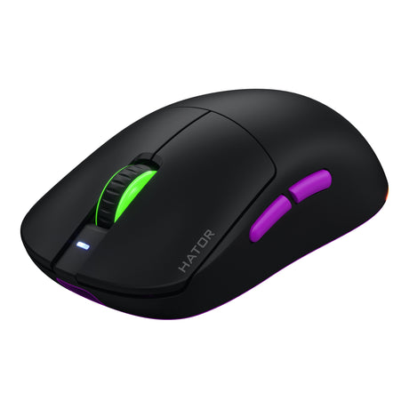 Hator quasar 3 ultra 8k wireless gaming muis (zwart, 400 - 30.000 dpi, rgb, 2.4ghz bluetooth 5.1 usb)