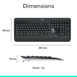 Logitech mk540 advanced draadloze desktopset (donkergrijs, eu lay-out (qwerty), 1000 dpi)
