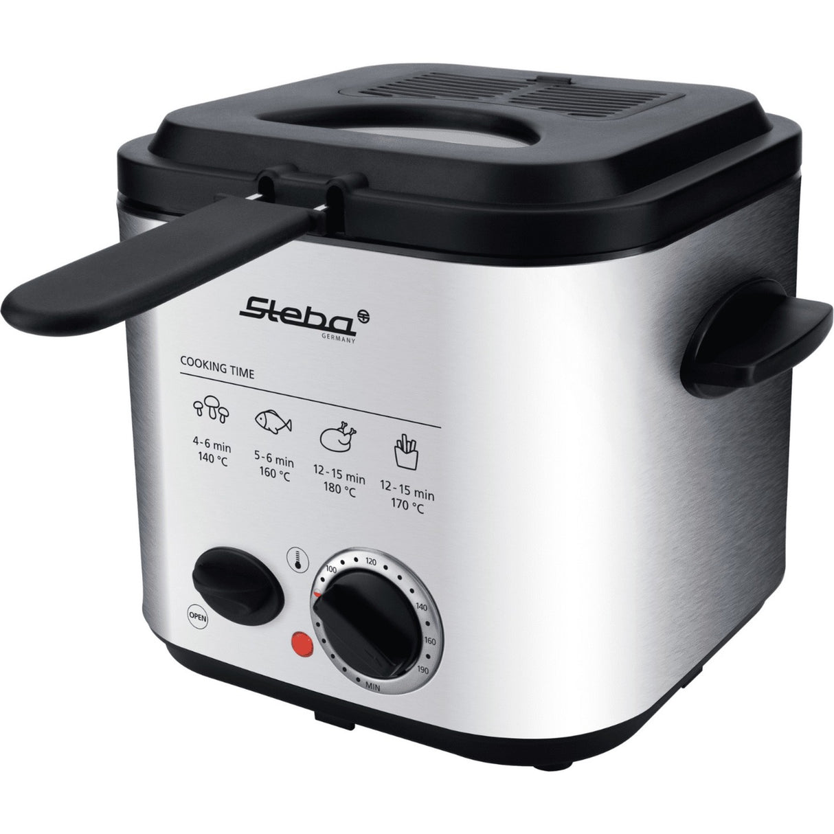Steba df95f - minifriteuse fondue frituurpan (roestvrij staal zwart, 1,25 liter)