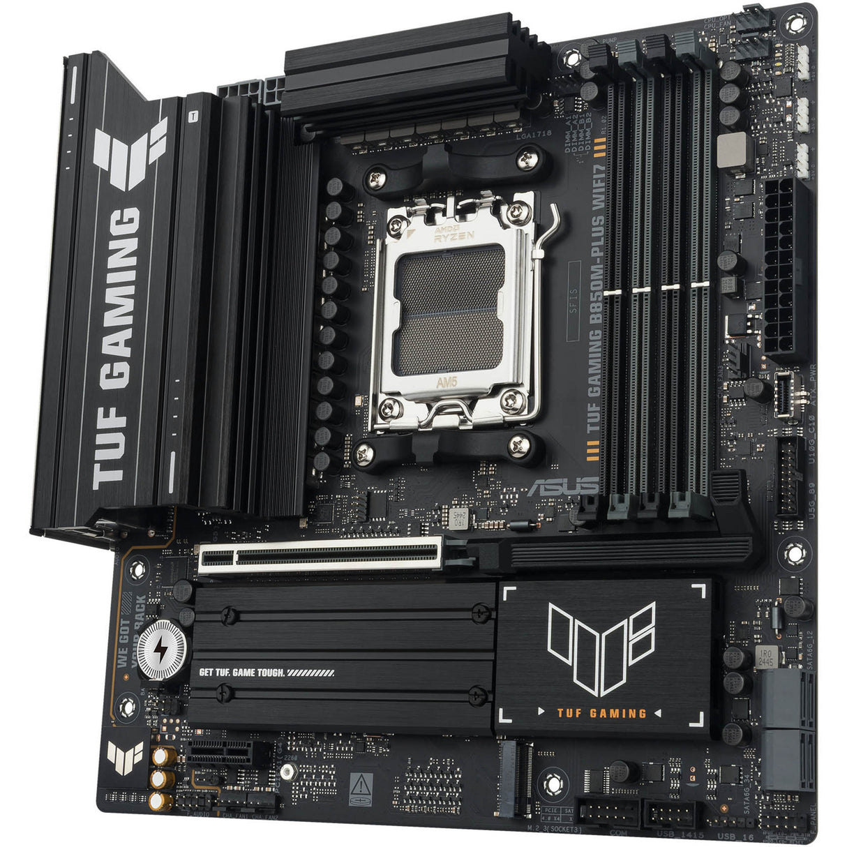 Asus tuf gaming b850m-plus wifi7 socket am5 moederbord (2.5gb-lan, wi-fi 7, bt, sound, µatx)
