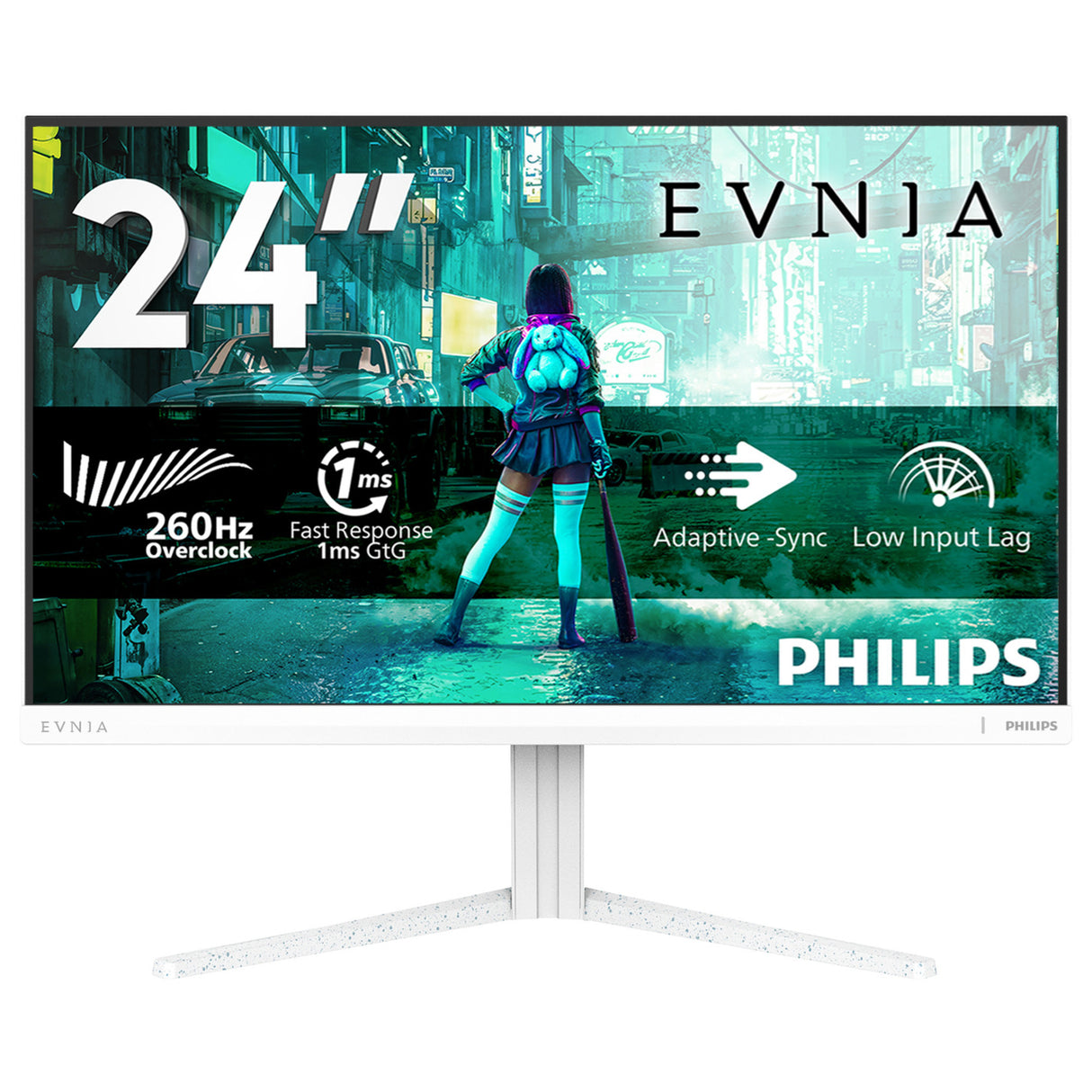 Philips evnia 24m2n3201pl 23.8 monitor (wit, 1x hdmi 2.1, 1x displayport 1.4, 260 hz (overclock))