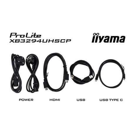 Iiyama prolite xb3294uhscp-b1 31.5 4k ultra hd monitor (zwart, 1x displayport, 2x hdmi, 3x usb-c, 2x usb-a)