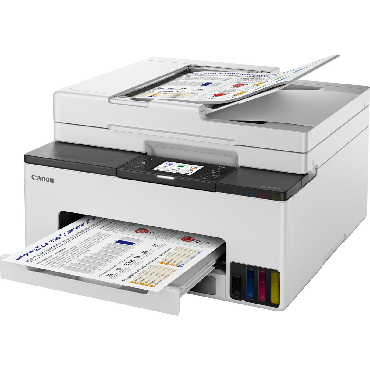 Canon maxify gx2051 all-in-one inkjetprinter met faxfunctie (wit, printen, kopiëren, scannen, faxen, wi-fi)