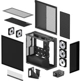 Arctic xtender vg midi tower behuizing (zwart | 2x usb-a | 1x usb-c | rgb | tempered glass)