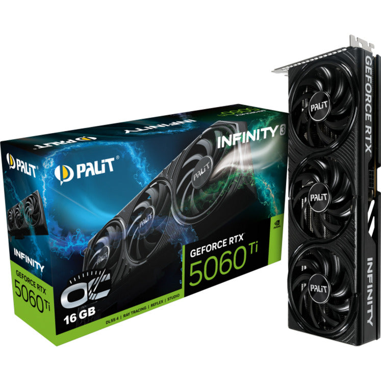 Palit geforce rtx 5060 ti infinity 3 oc 16gb grafische kaart (dlss 4, 3x displayport, 1x hdmi 2.1)