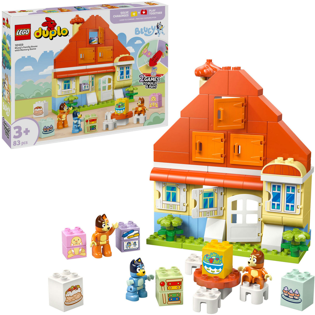 Lego ® duplo® bluey: huis van bluey en haar familie met geheugenspel - 10459