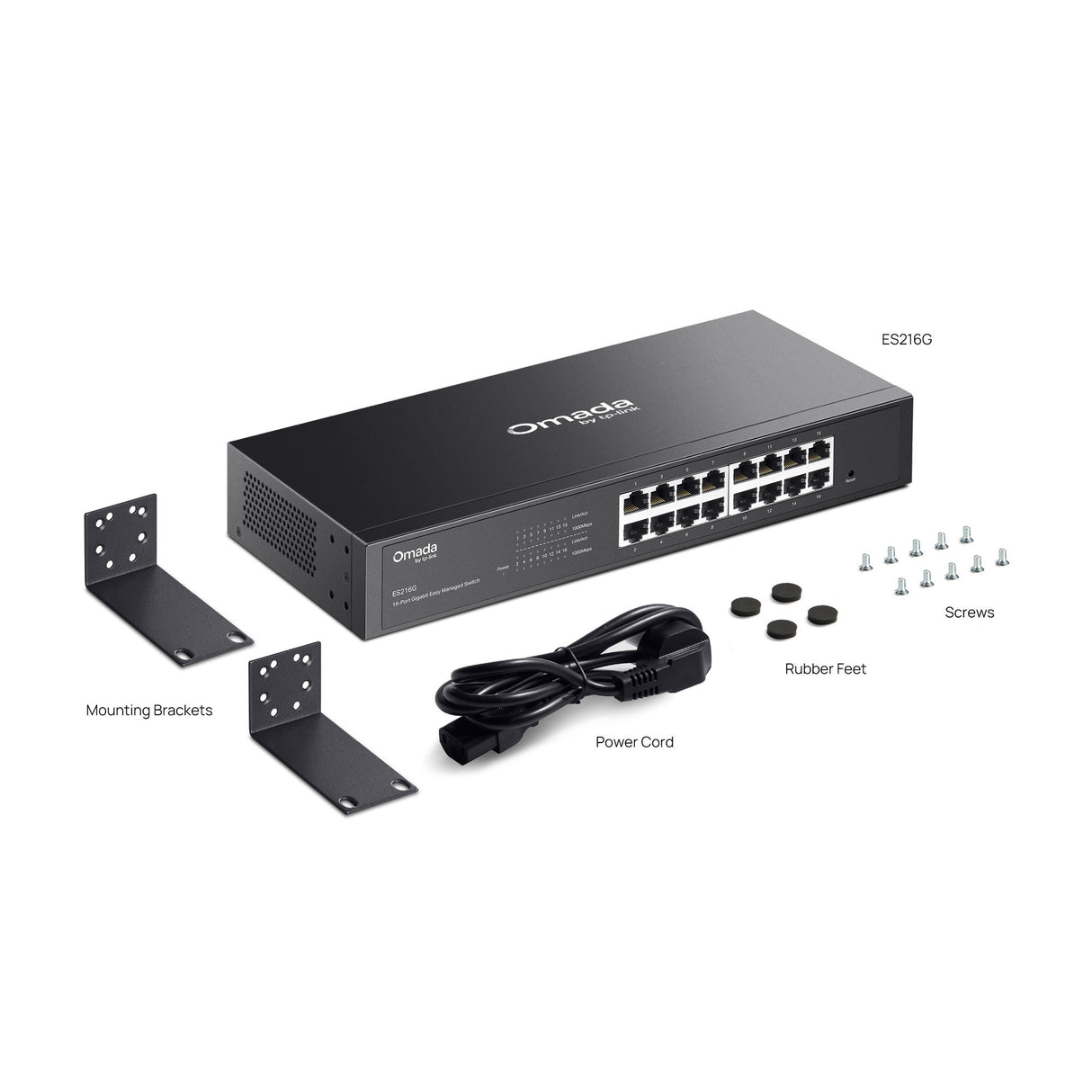 Tp-link omada es216g 16-poort gigabit easy managed switch (zwart)