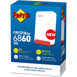 Fritz! box 6860 5g edition international draadloze router (rood, mesh, 5g)