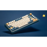Iqunix zx75 sky encounter wireless mechanical keyboard (blauw, us lay-out (qwerty), iqunix silent rose, 75%, rgb leds, hot-swappable, double-shot pbt, 2.4ghz | bluetooth 5.1 | usb-c)