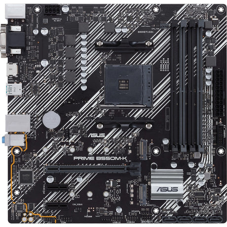 Asus prime b550m-k socket am4 moederbord (zwart wit, raid, gb-lan, sound, µatx)