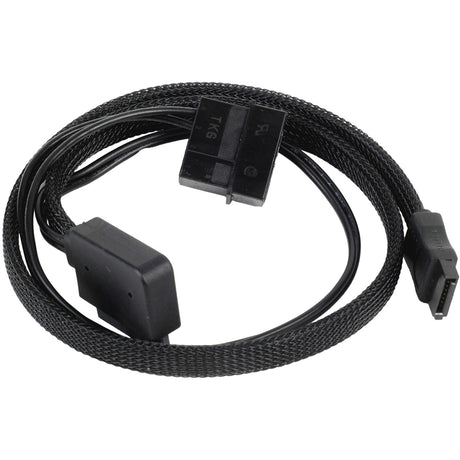 Silverstone slim sata 2-in-1 datakabel + stroomadapter (zwart, cp10)