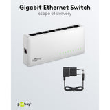 Goobay 8-poort gigabit ethernet switch (wit)